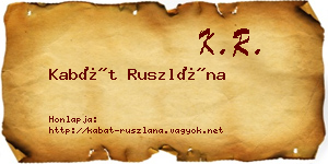Kabát Ruszlána névjegykártya